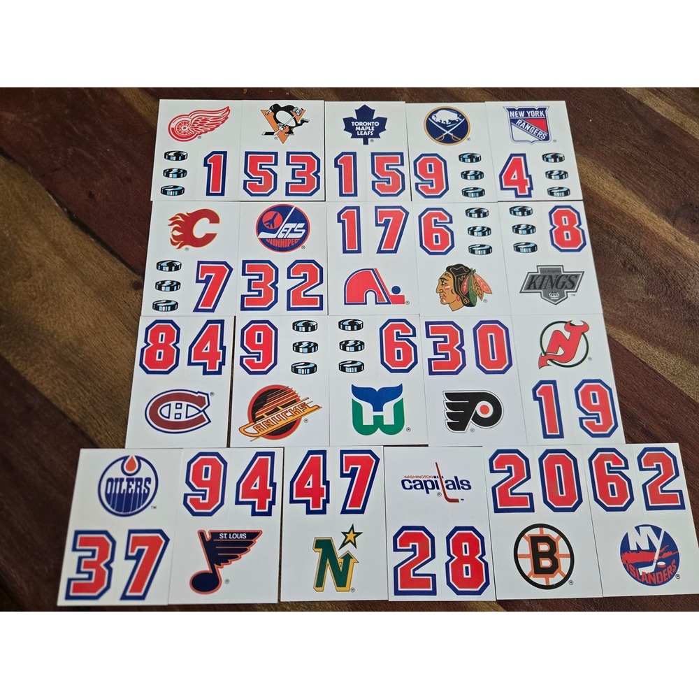 Vintage Topps 1989 NHL Team Logo Sticker Set Whalers Nordiques North Stars Decal